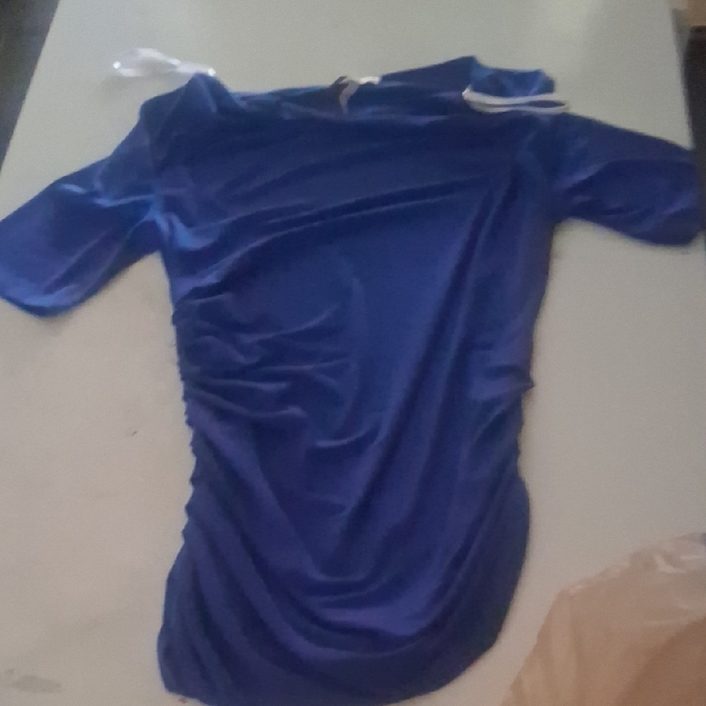 Laundry By Shelli Segal Royal Blue Ruched Boatneck Bodycon Mini Dress S - Picture 2 of 7